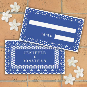 Cartão de lugar BLUE MEXICAN PAPEL PICADO