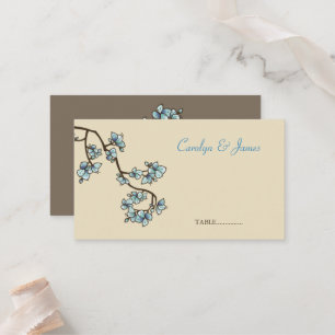 Cartão De Lugar Blue Peach Blossoms China Wedch Place Card