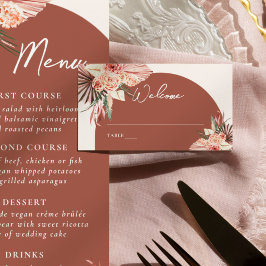 Cartão De Lugar Bohemian Floral Terracotta & Ivory Wedding