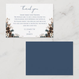 Cartão De Lugar Boho Rustic Floral Pinecones Casamento Obrigado