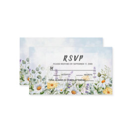 Cartão De Lugar Boho Wildflower Watercolor Personalizar Casamento