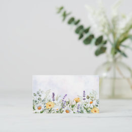 Cartão De Lugar Boho Wildflower Watercolor Personalizar Casamento