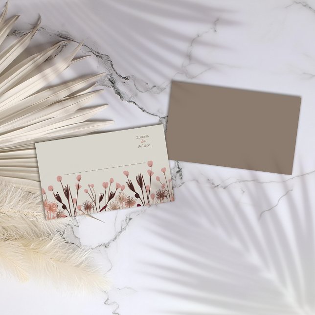 Cartão De Lugar Boho Wildflower Wedding (Criador carregado)