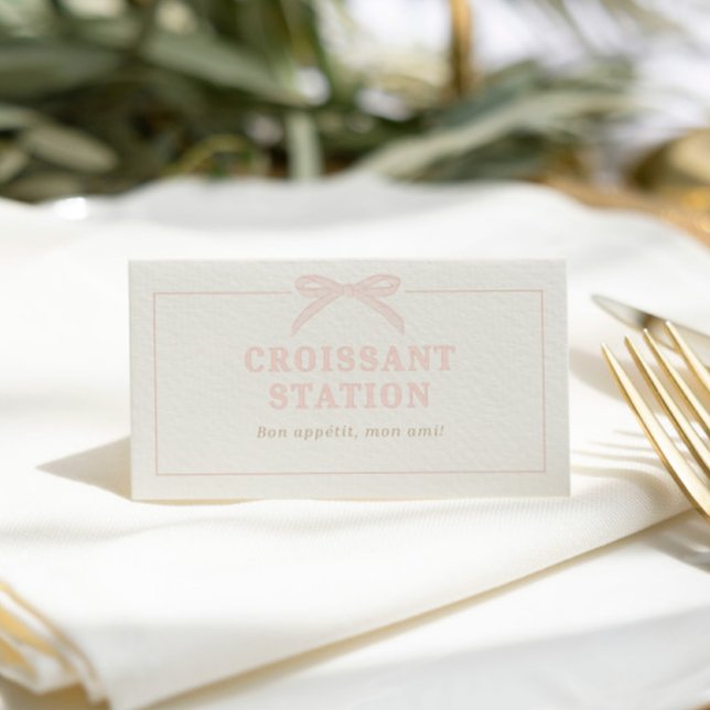 Cartão De Lugar Bonjour Bébé Pink Paris Eiffel Chá de fraldas (Criador carregado)