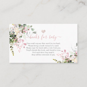 Cartão De Lugar Books for Baby Watercolor Blush Pink Eucalyptus En