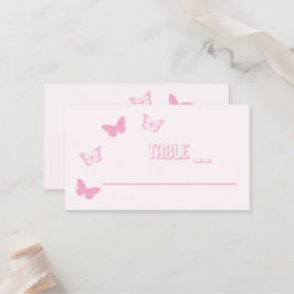 Cartão De Lugar Borboletas Rosa Quinceanera