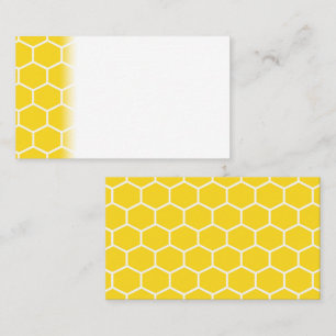 Cartão De Lugar Bumblebee das Linhas Brancas Geométricas de Honeyc