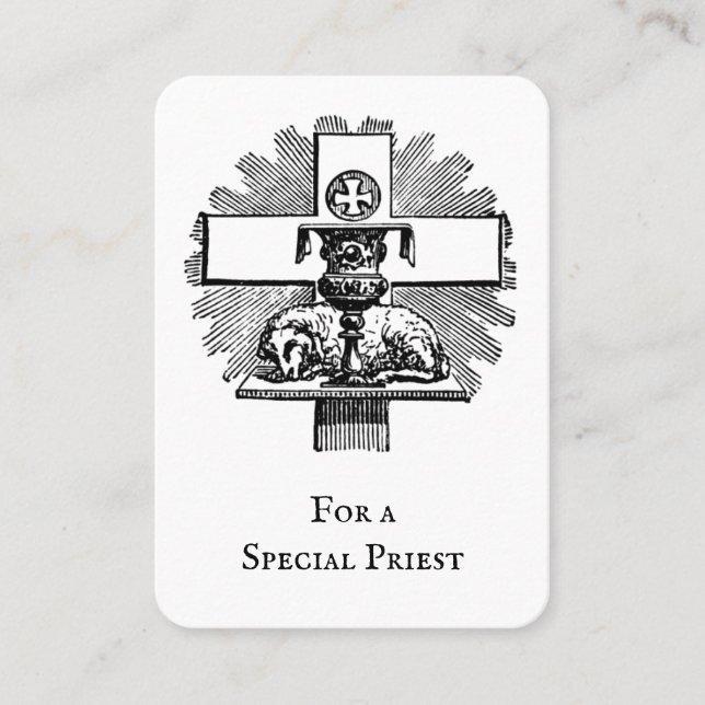 Cartão De Lugar Buquê de oração espiritual do Padre Católico (Frente)