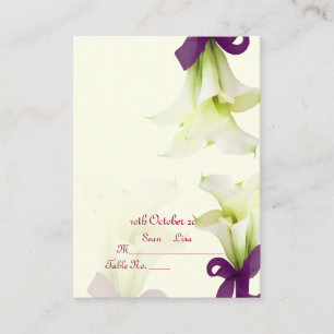 Cartão De Lugar Buquê PixDezines, copos-de-leite brancos