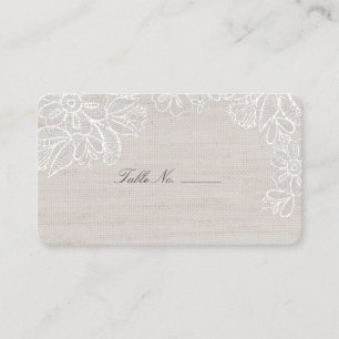 Cartão De Lugar Burlap and Lace Mesa Place Card