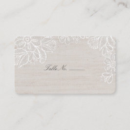 Cartão De Lugar Burlap and Lace Mesa Place Card