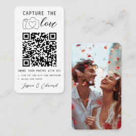 Cartão De Lugar Capturar o Casamento Moderno do Código Qr Love