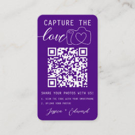 Cartão De Lugar Capturar o Código Qr Foto Indigo Violet White
