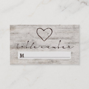 Cartão De Lugar Carved Swethearts Seating Table Number
