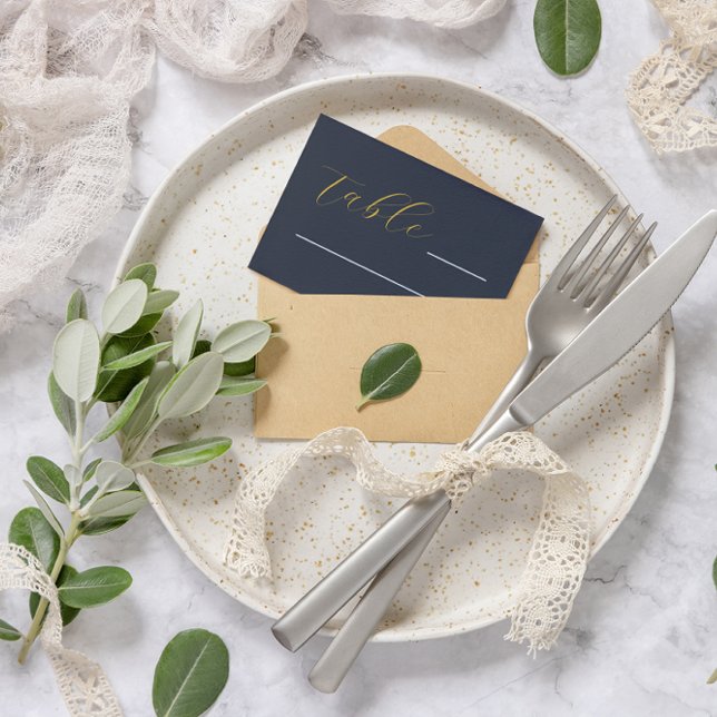 Cartão De Lugar Casamento Azul Opulente (Criador carregado)