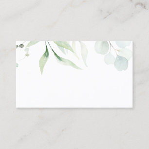 Cartão De Lugar Casamento Botânico de Aguarela Verde Elegante