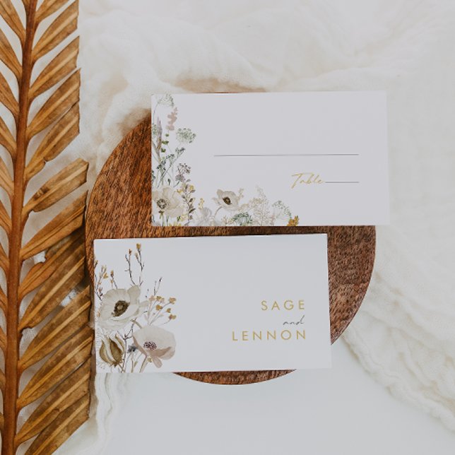 Cartão De Lugar Casamento Chato-De-Prado-Chão-De-Flor-Selvagem (Criador carregado)