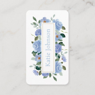 Cartão De Lugar Casamento com Arco Floral Blue Watercolor