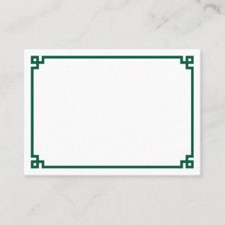 Cartão De Lugar Casamento com Borda Minimalista em Verde Caçador c