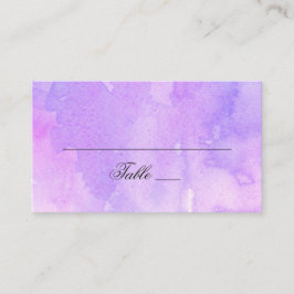 Cartão De Lugar Casamento de água roxa. Lavanda romântica