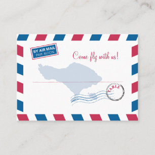 Cartão De Lugar Casamento de Bali Air Mail Escort/Seating Card