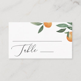 Cartão De Lugar Casamento de citros de aquarela. Jardim floral de 