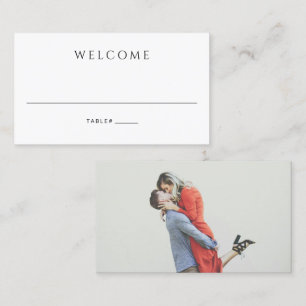 Cartão De Lugar Casamento de Foto Simples Moderna