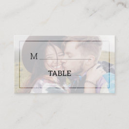 Cartão De Lugar Casamento de Fotografia Minimalista Moderna e Desb