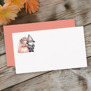 Cartão De Lugar Casamento de Jardim Laranja Russo Gnome Whimsical