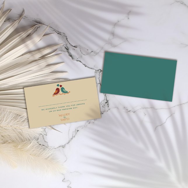 Cartão De Lugar Casamento de Pássaros de Amor (Criador carregado)