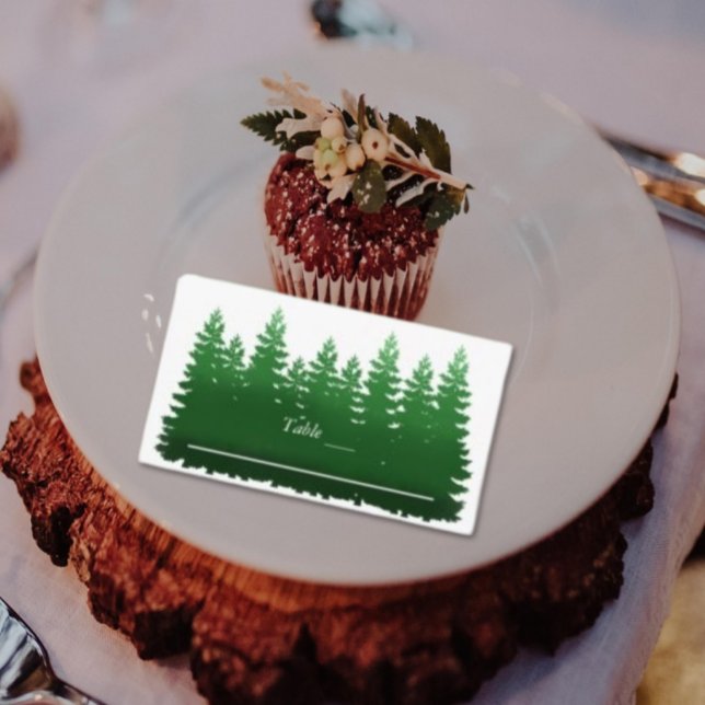 Cartão De Lugar Casamento de Pinheiros de Madeira (Criador carregado)