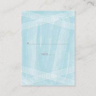 Cartão De Lugar Casamento Deco de Blue Watercolor