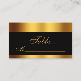 Cartão De Lugar Casamento Dourado de Caligrafia de Luxo