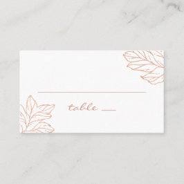 Cartão De Lugar Casamento dourado elegante. Clássico outono botâni