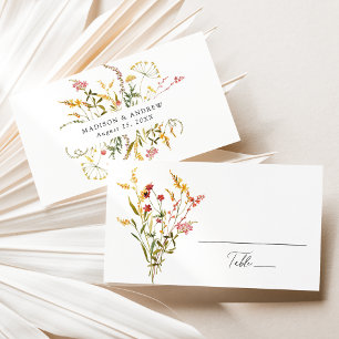 Cartão De Lugar Casamento Elegante de Summer Wildflower