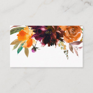 Cartão De Lugar Casamento Elegante Floral Outono Rústico