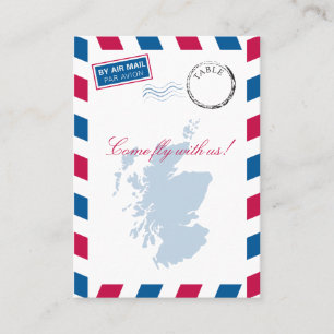 Cartão De Lugar Casamento entre a Scotland Airmail Escort/Seating