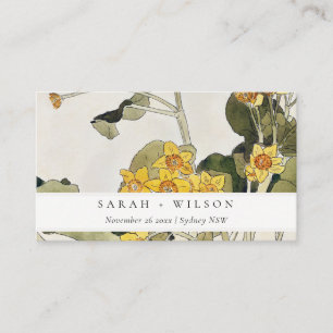 Cartão De Lugar Casamento Floral De Daffodil Amarelo-Russo Elegant