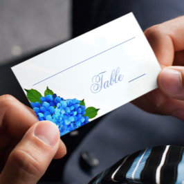 Cartão De Lugar Casamento Floral de Hortênsia Azul