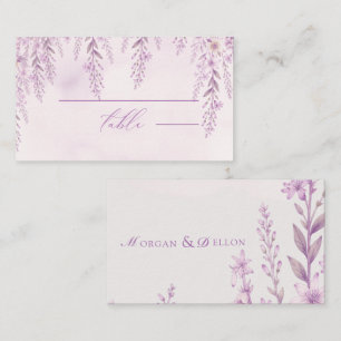 Cartão De Lugar Casamento Floral de Lavanda em Tom de Rosa Elegant