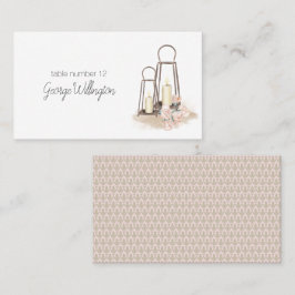 Cartão De Lugar Casamento Floral Elegante Boho Rosa Moderno 