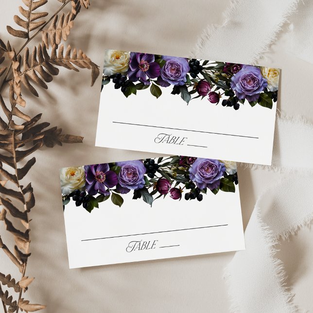 Cartão De Lugar Casamento Floral Moody Gothic (Criador carregado)