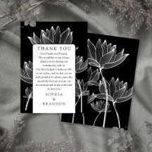 Casamento Floral Negro E Branco Obrigado