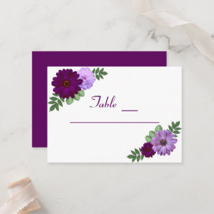 Cartão De Lugar Casamento Floral Peônia Roxa