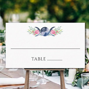 Cartão De Lugar Casamento Metafísico Floral de Rosas Rosa de Fase