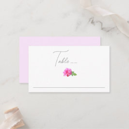 Cartão De Lugar Casamento Minimalista Clássico Rosa Rosa