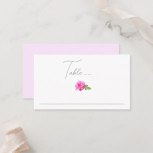 Cartão De Lugar Casamento Minimalista Clássico Rosa Rosa