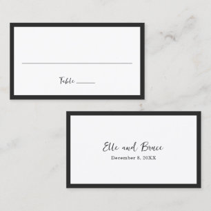 Cartão De Lugar Casamento Minimalista Tipografia Moderna