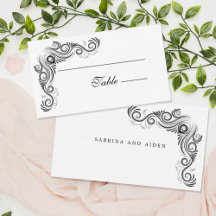 Casamento Monograma Preto Vintage Flourish