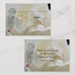 Cartão De Lugar Casamento Personalizado da Flor Branca de Peônias